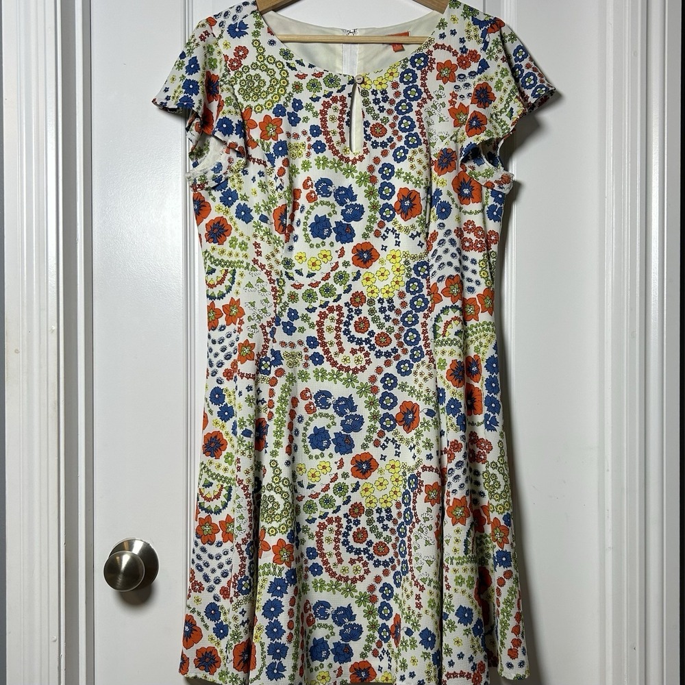 ModCloth Flirty Flair Multicolor Floral Print Flutter Sleeve A-Line Mini Dress